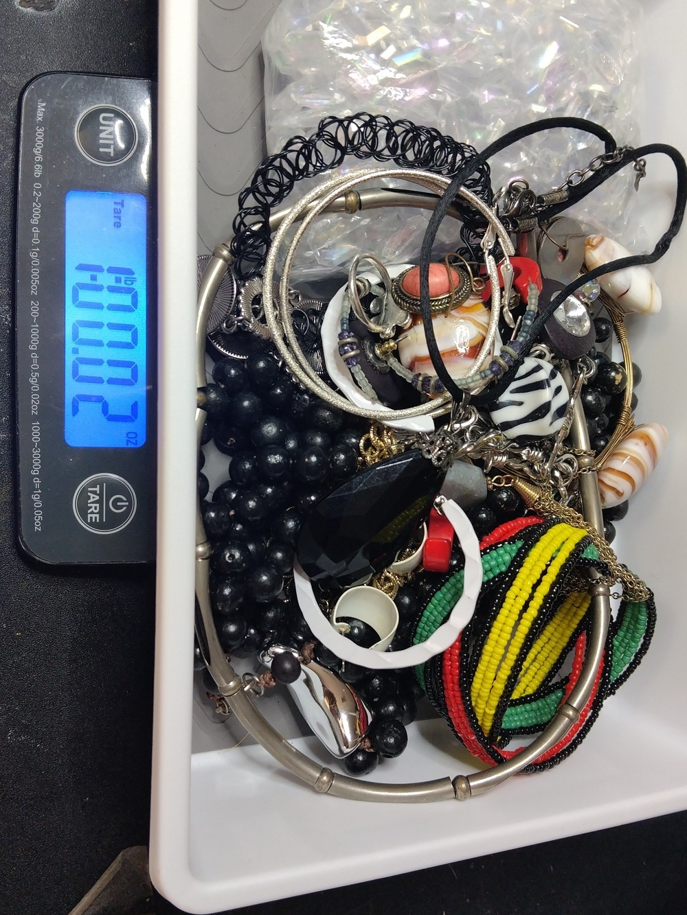 1lb Bundle All WearableMixed Fashion Jewelry Lot with Multicolor Beaded Bracelet